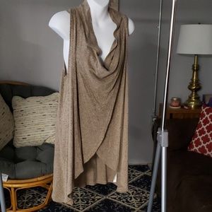 Sleeveless tan pull over vest tunic